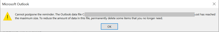 Outlook Data File Has Reached The Maximum Size Bmail